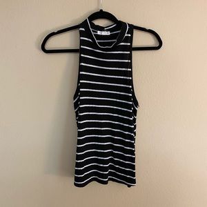 Stripped high neck top